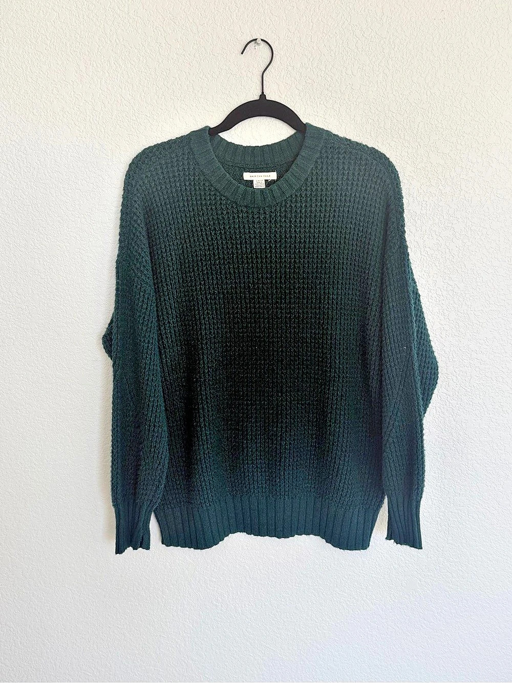 American Eagle Knit Crewneck Sweater in Green Size Small
